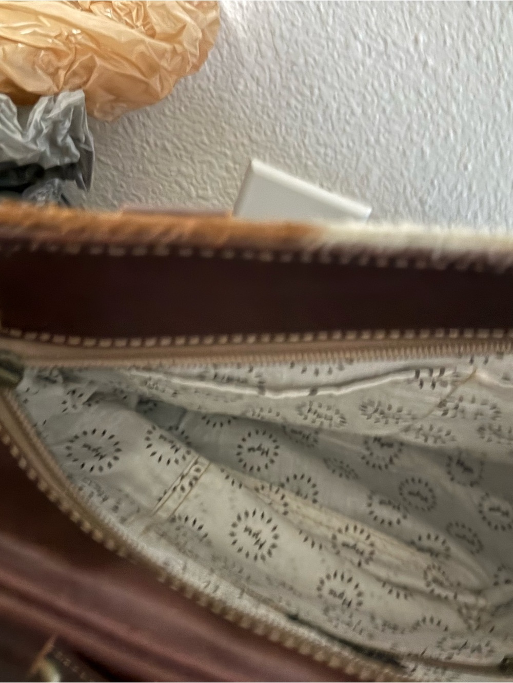 Myra Bag Brown, White & Turquoise Southwest Cowhide Tote - Picture 5 of 5